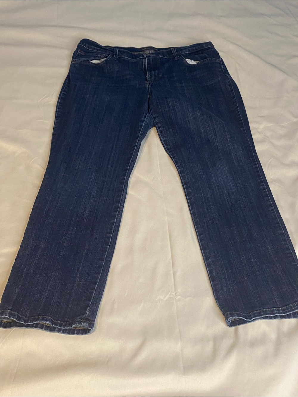 Lee Womens Petite Straight Leg Mid Rise Dark Wash Blue Denim Jeans